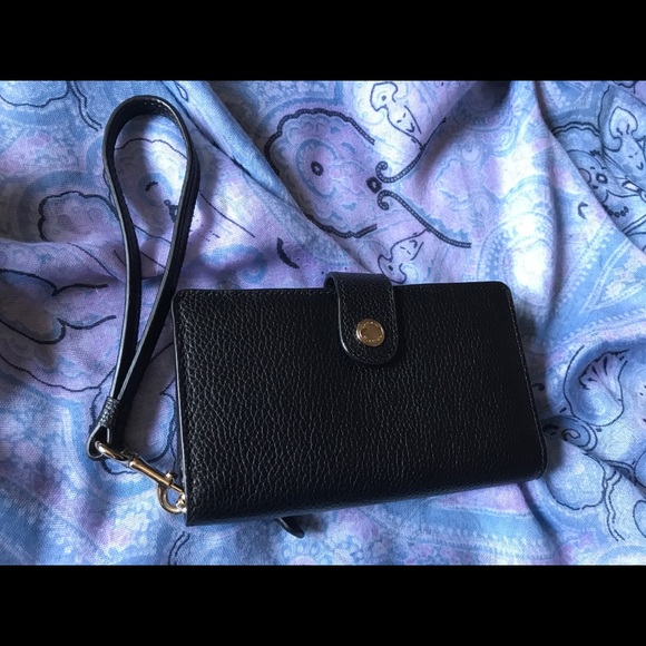 Coach Handbags - COACH wristlet wallet, black pebble leather, New